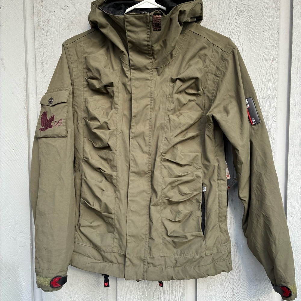 Mission Six Falcon Series Jacket XS RECCO Hooded Olive Green Snow Ski Ride - Picture 3 of 16